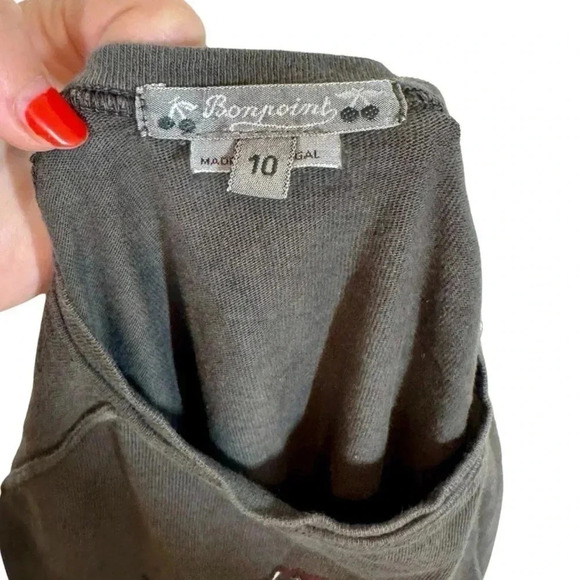 Bonpoint Smile Long Sleeve Raglan Graphic Cotton Tee T-Shirt - Picture 4 of 4